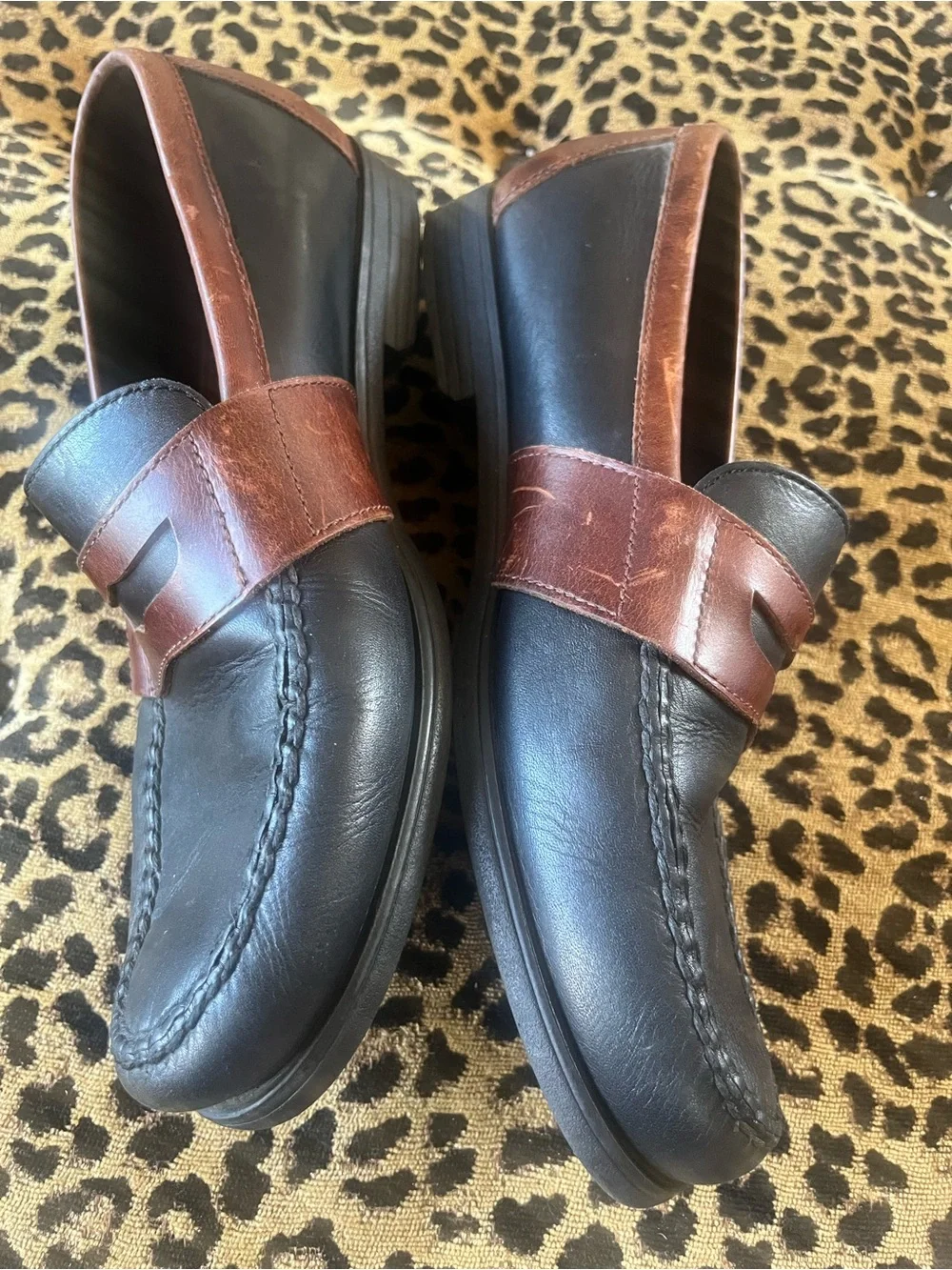 SPERRY TOPSIDER Men's Black/Brown Penny Loafer/Driving Moc Men's SZ 11W